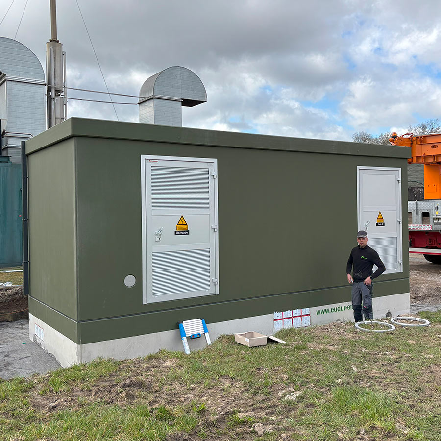 Begehbare Trafostation der Eudur Energie Infrastruktur GmbH